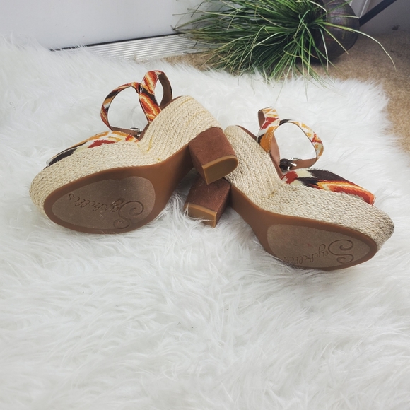 Seychelles Sandals Stacked Heel Strappy Casual Retro - Picture 6 of 7